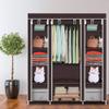 69" Portable Wardrobe Closet, Wardrobe Closet for Hanging Clothes with 1 Hanging Rods, 12 Clothes Storage Organizer Shelves, Non-Woven Fabric Wardrobe, Easy to Assemble (58" x 17" x 69", Dark Brown) view 2