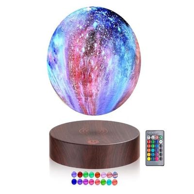 Vnemofey Floating Moon Lamp Levitating , 3D Printed Magnetic Levitation Rotating Moon Display Mode Mood Light Touch, Levitate & Rotate in Air,Home and Office Decor ,Unique Gifts
