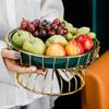 SCZWP8 European-style Light Luxury High-footed Fruit Plate Hotel Iron Dessert Table Home Dessert Plate Creative Ceramic Fruit Plate Set Suitable For Living Room Bedroom Porch Gift Giving view 2