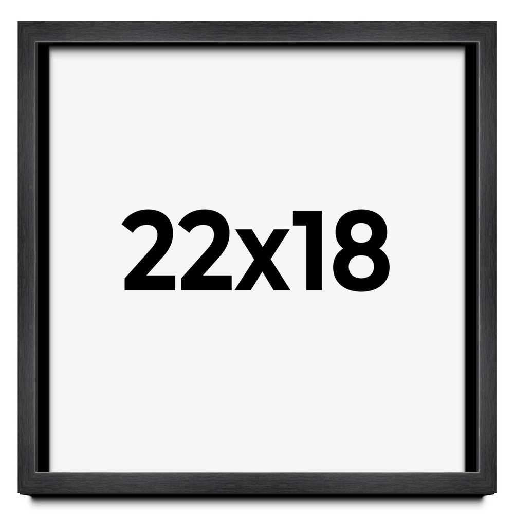 22x18 Shadow Box Charcoal Black Frame Display Case Solid Wood Shadowbox | 1" Inch Deep | with UV Acrylic Plexiglass, Backing & Hanging Hardware