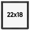 22x18 Shadow Box Charcoal Black Frame Display Case Solid Wood Shadowbox | 1" Inch Deep | with UV Acrylic Plexiglass, Backing & Hanging Hardware view 1