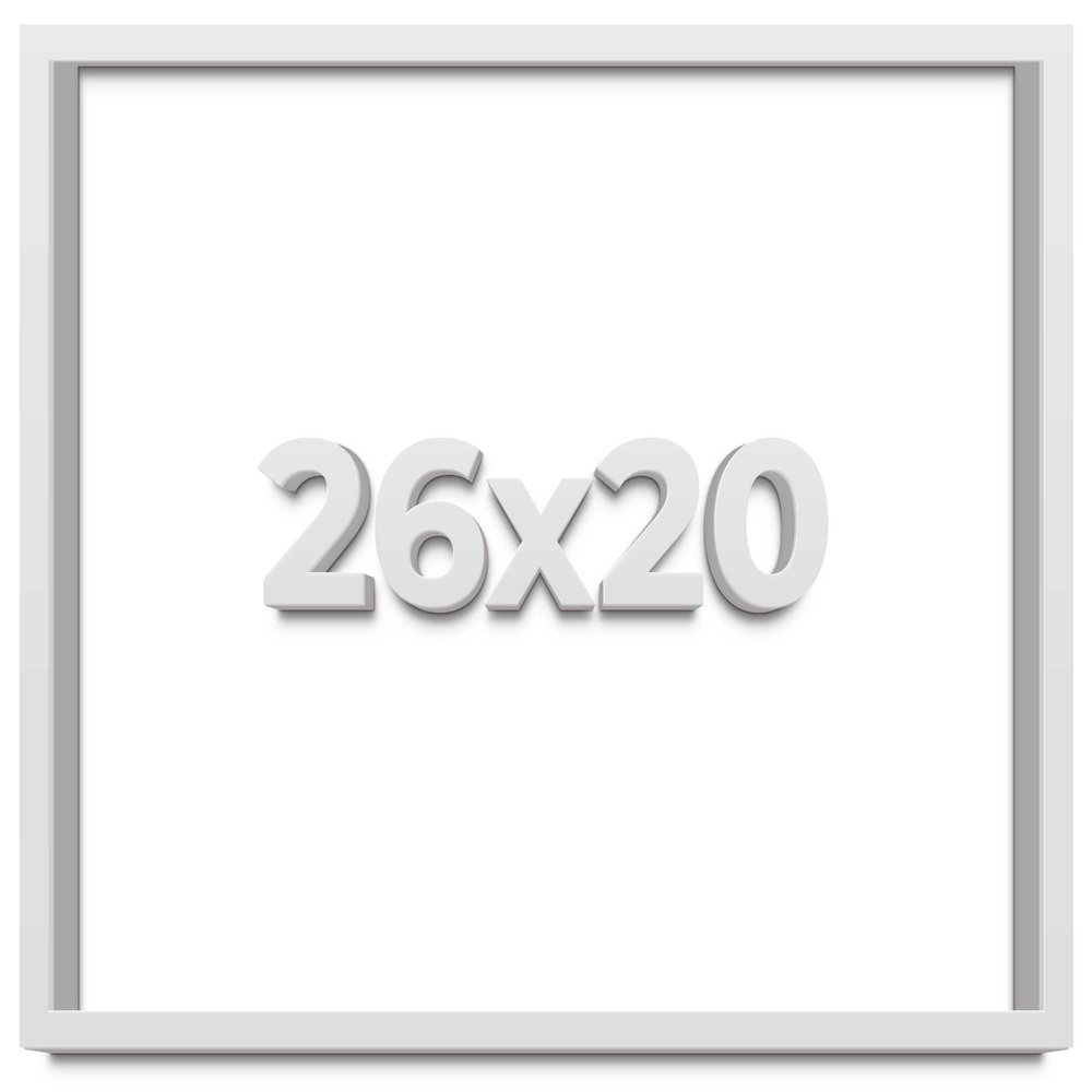 26x20 White Shadow Box Frame - Shadow Box Frame Interior Size 26x20 by 1 Inches Deep - White Frame is Made to Display Items Up to 1 Inches Deep Includes Shatter Resistant Acrylic, Backing, Hardware