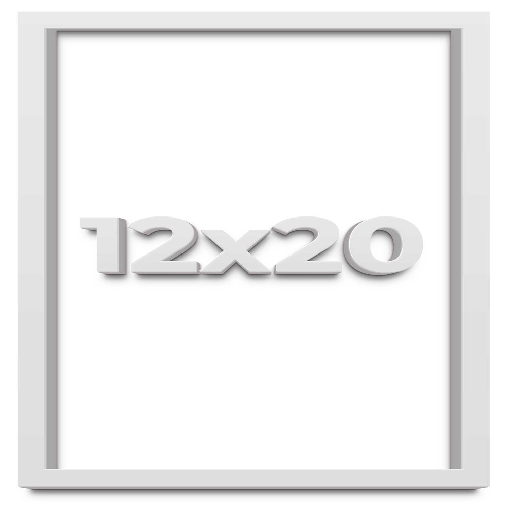 12x20 White Shadow Box Frame - Shadow Box Frame Interior Size 12x20 by 1 Inches Deep - White Frame is Made to Display Items Up to 1 Inches Deep Includes Shatter Resistant Acrylic, Backing, Hardware