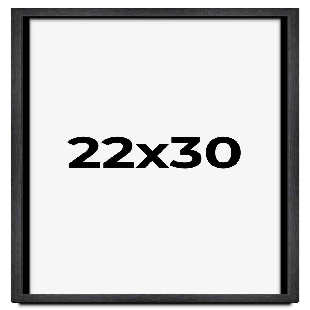 22x30 Shadow Box Charcoal Black Frame Display Case Solid Wood Shadowbox | 1" Inch Deep | with UV Acrylic Plexiglass, Backing & Hanging Hardware