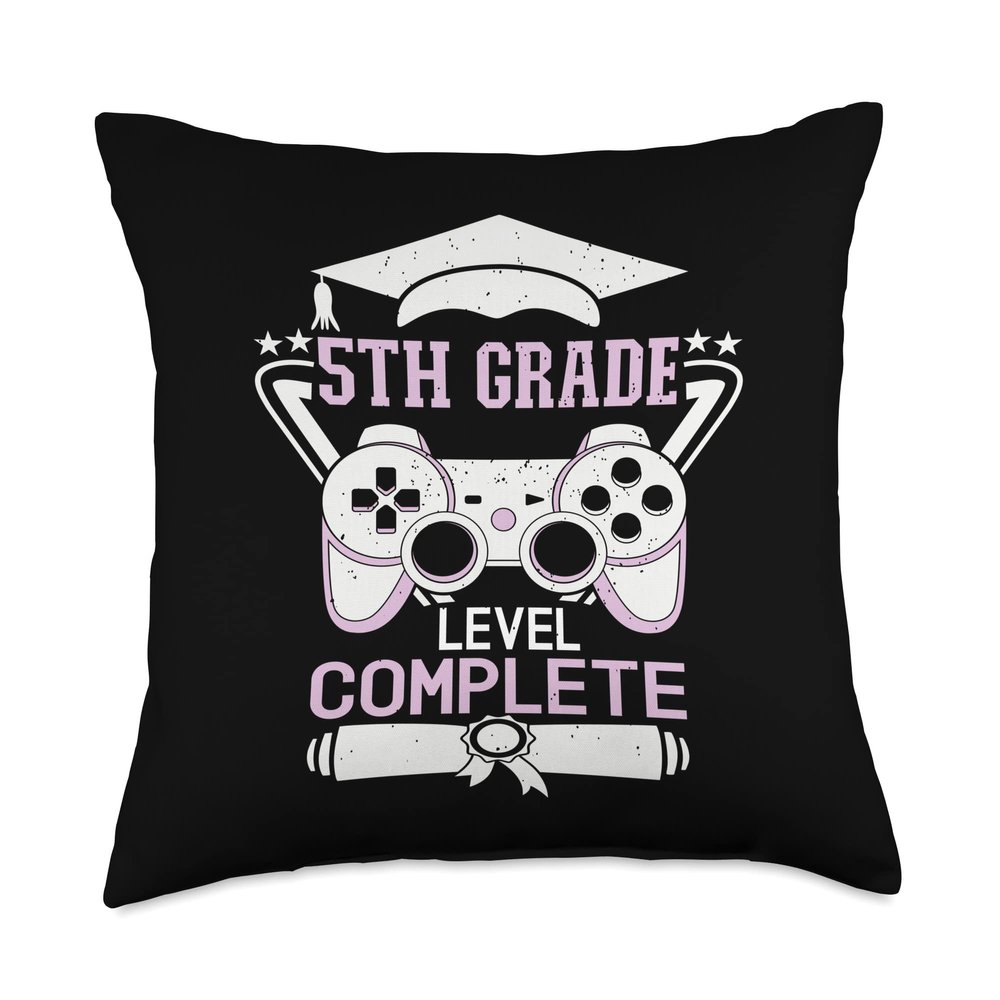 5th Grade Level Complete Design is Cute 5th Grade Graduation Throw Pillow