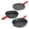 6 Piece Pre-Seasoned Cast Iron Set with Red Silicone Holders view 1