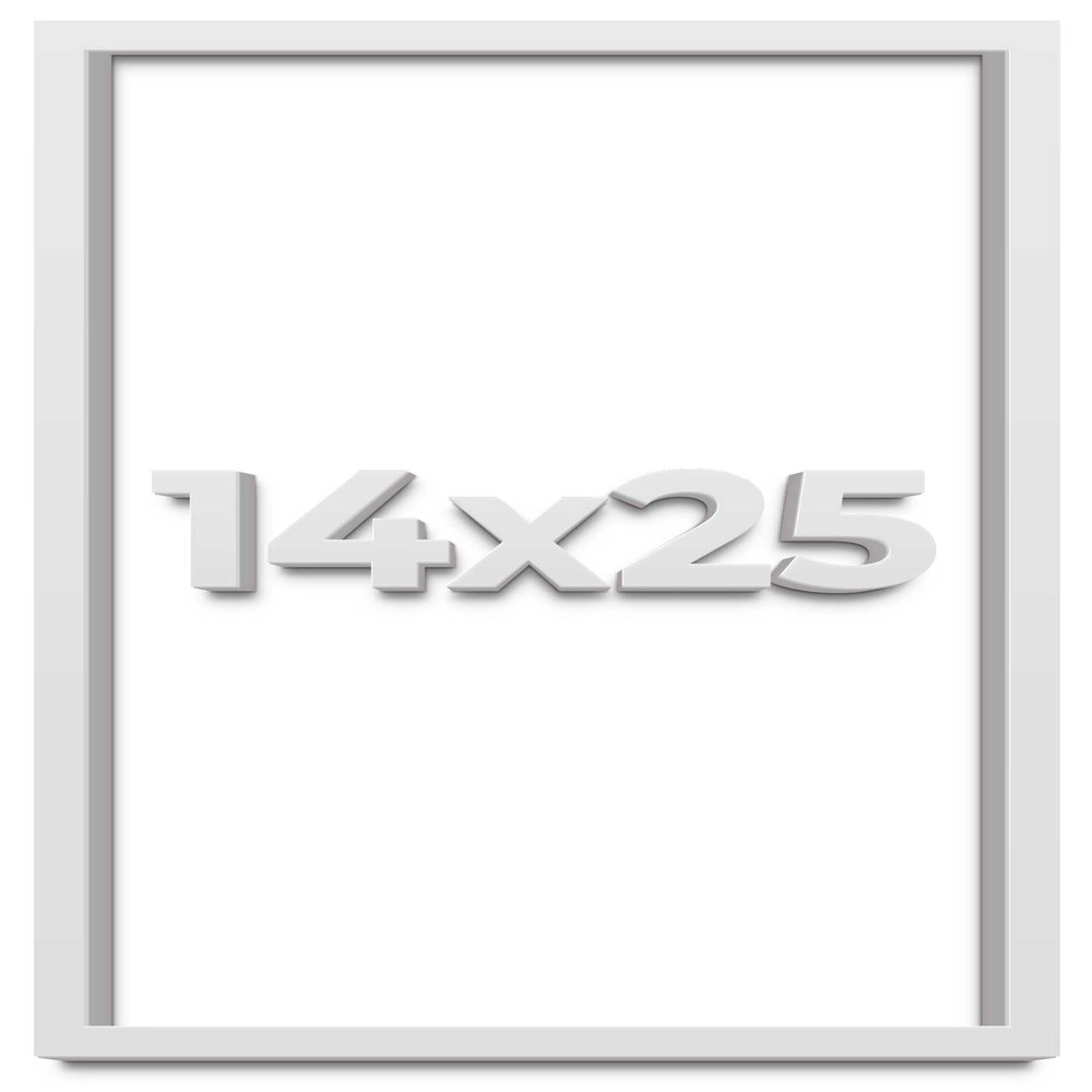 14x25 White Shadow Box Frame - Shadow Box Frame Interior Size 14x25 by 1 Inches Deep - White Frame is Made to Display Items Up to 1 Inches Deep Includes Shatter Resistant Acrylic, Backing, Hardware