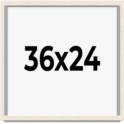36x24 Shadow Box White Washed Rustic Barnwood | Solid Wood Display Frame | 1.25 Inch Deep | 0.875 Inch Moulding Width | Includes UV Resistant Acrylic Plexiglass, Backing and Hanging Hardware