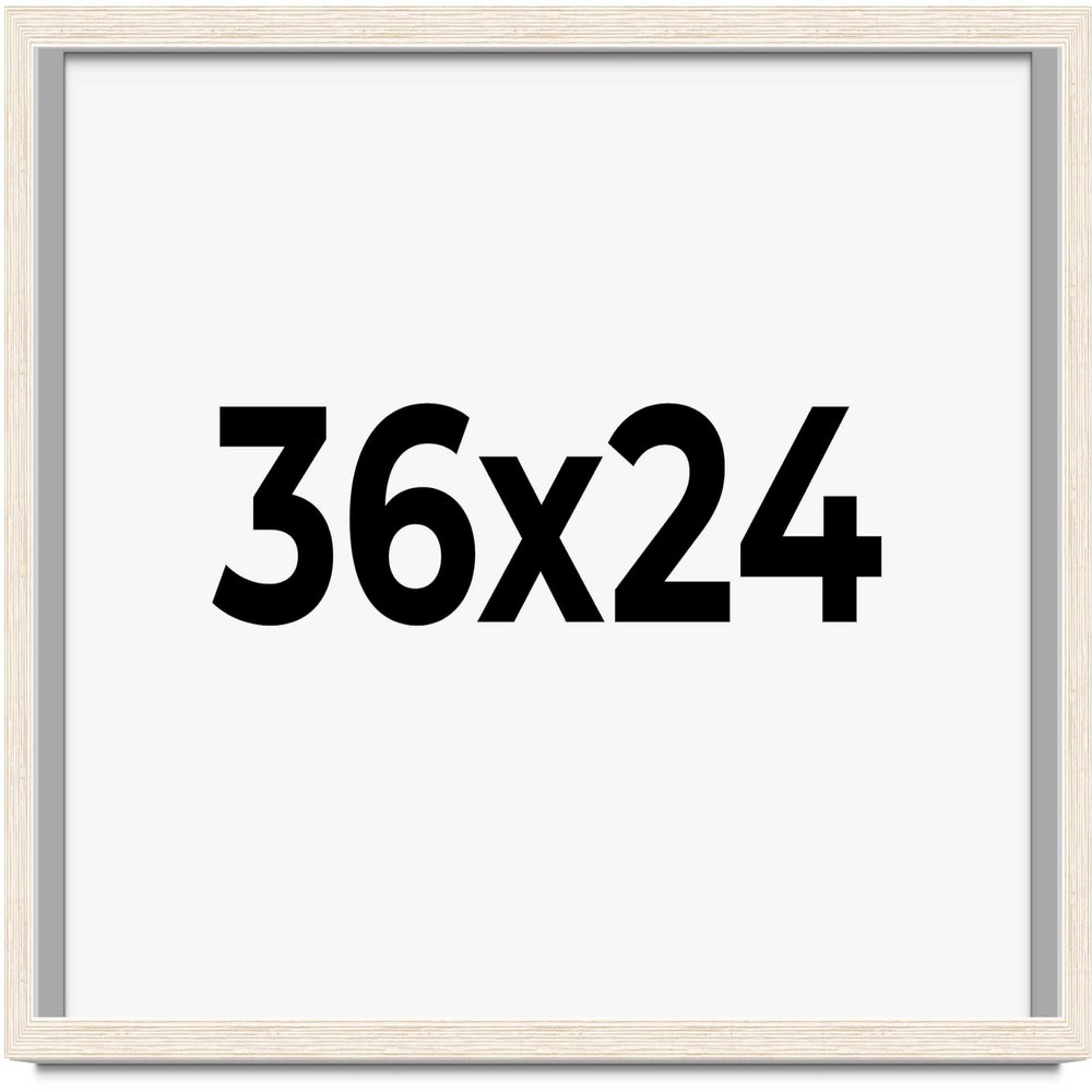 36x24 Shadow Box White Washed Rustic Barnwood | Solid Wood Display Frame | 1.25 Inch Deep | 0.875 Inch Moulding Width | Includes UV Resistant Acrylic Plexiglass, Backing and Hanging Hardware