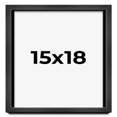 15x18 Shadow Box Charcoal Black Frame Display Case Solid Wood Shadowbox | 1" Inch Deep | with UV Acrylic Plexiglass, Backing & Hanging Hardware