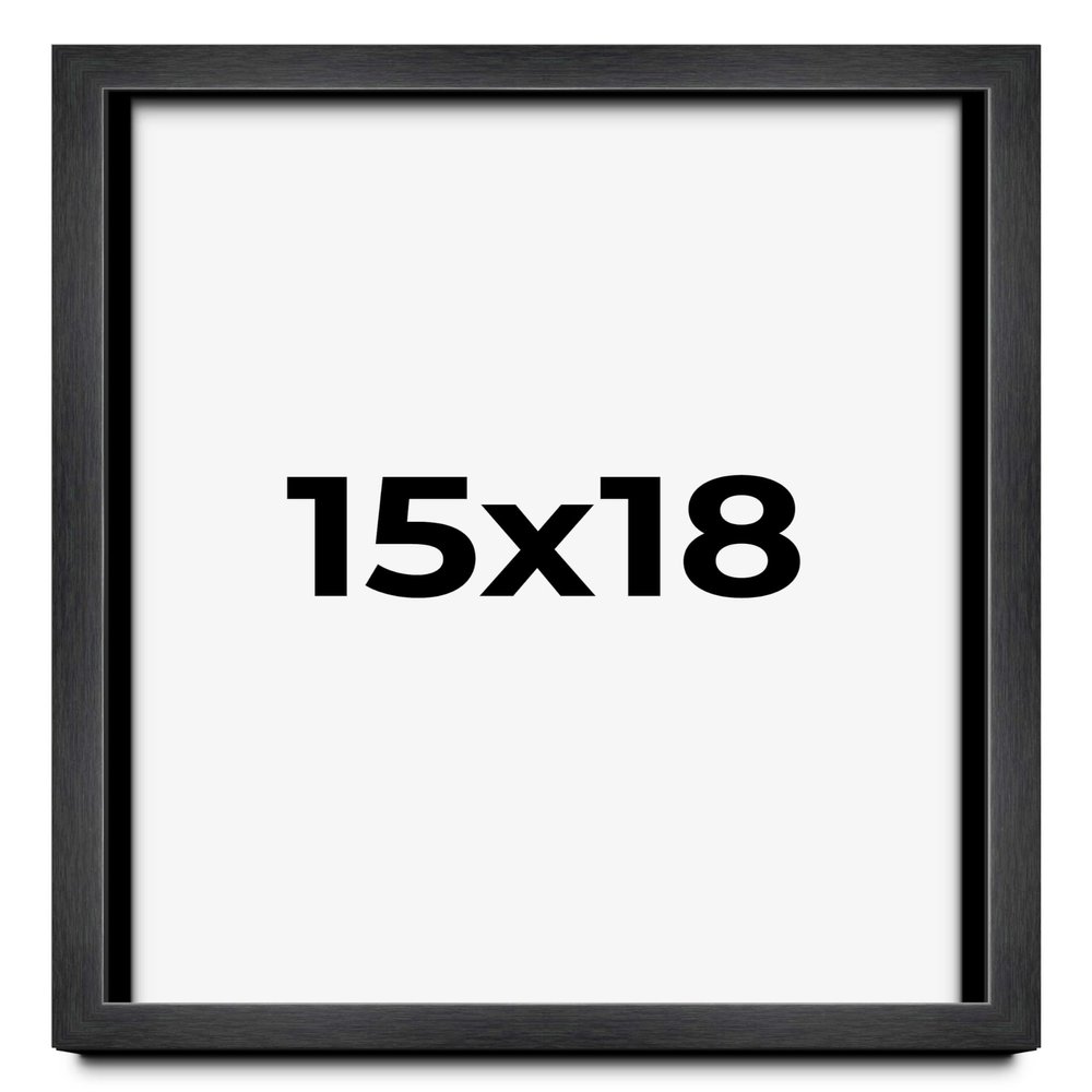 15x18 Shadow Box Charcoal Black Frame Display Case Solid Wood Shadowbox | 1" Inch Deep | with UV Acrylic Plexiglass, Backing & Hanging Hardware
