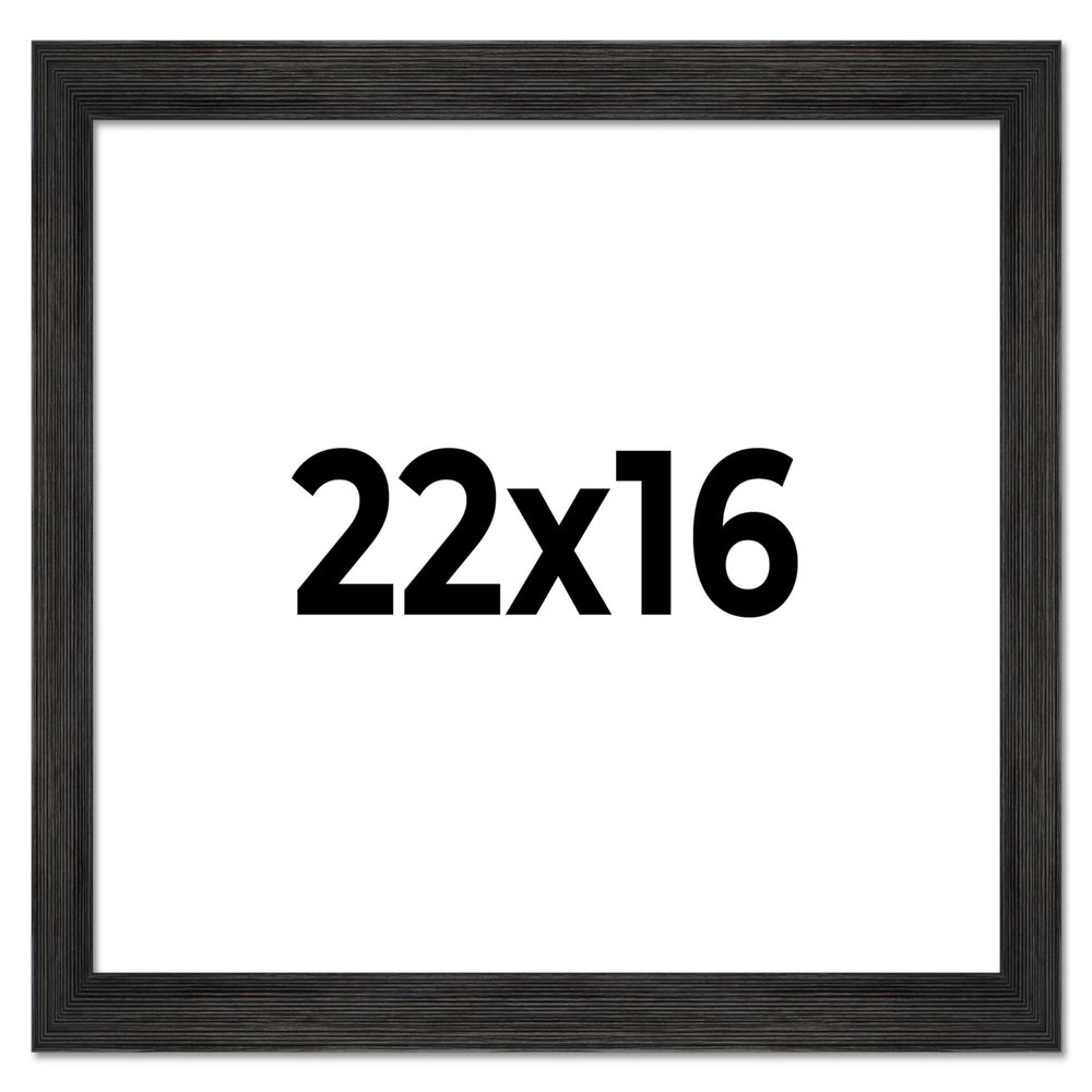 Poster Palooza 22x16 Frame Black Distressed Rustic Solid Wood Picture Frame | 1.5 Inch Moulding Width | with UV Acrylic Plexiglass, Foam Board Backing & Hanging Hardware Included