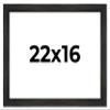 Poster Palooza 22x16 Frame Black Distressed Rustic Solid Wood Picture Frame | 1.5 Inch Moulding Width | with UV Acrylic Plexiglass, Foam Board Backing & Hanging Hardware Included view 1
