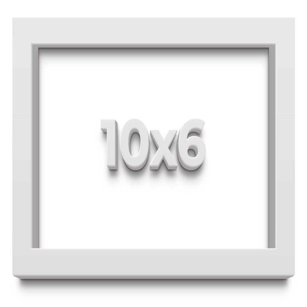 10x6 White Shadow Box Frame - Shadow Box Frame Interior Size 10x6 by 1 Inches Deep - Made to Display Items Up to 1 Inches Deep Includes Shatter Resistant Acrylic, Backing, Hardware