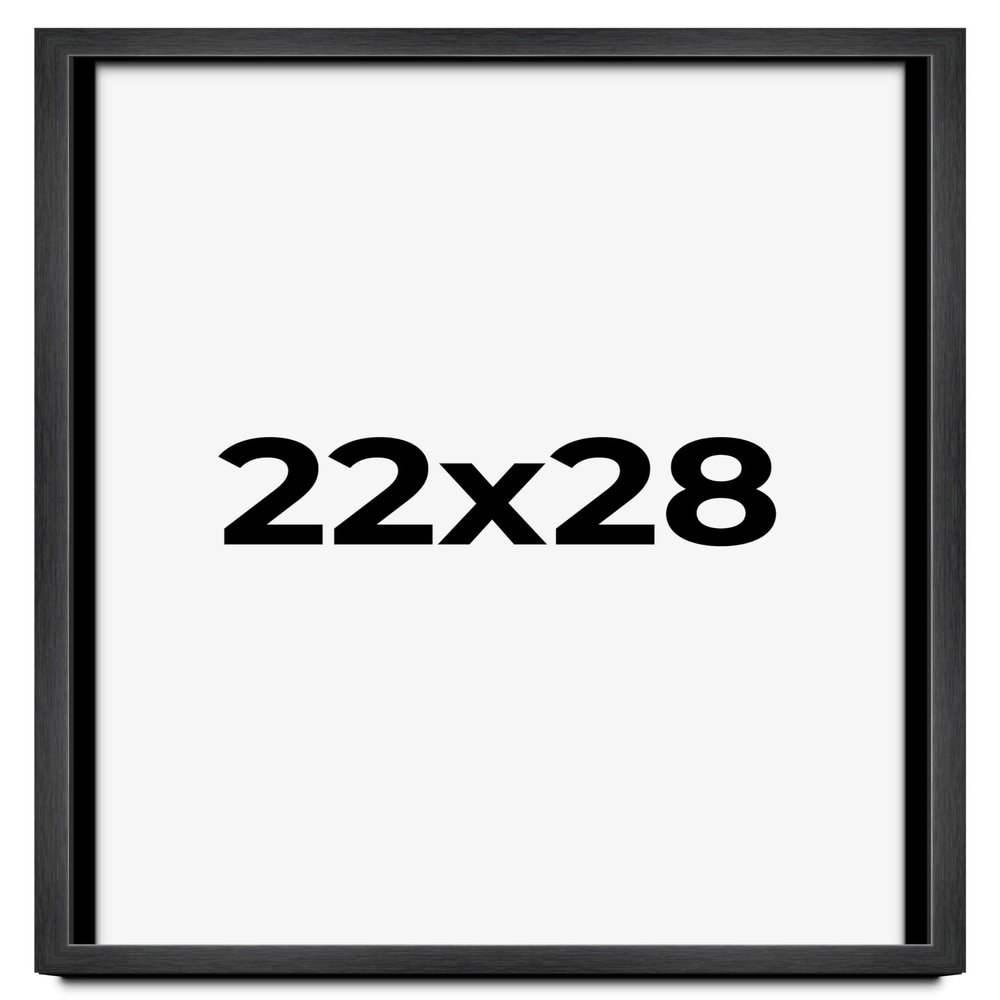 22x28 Shadow Box Charcoal Black Frame Display Case Solid Wood Shadowbox | 1" Inch Deep | with UV Acrylic Plexiglass, Backing & Hanging Hardware