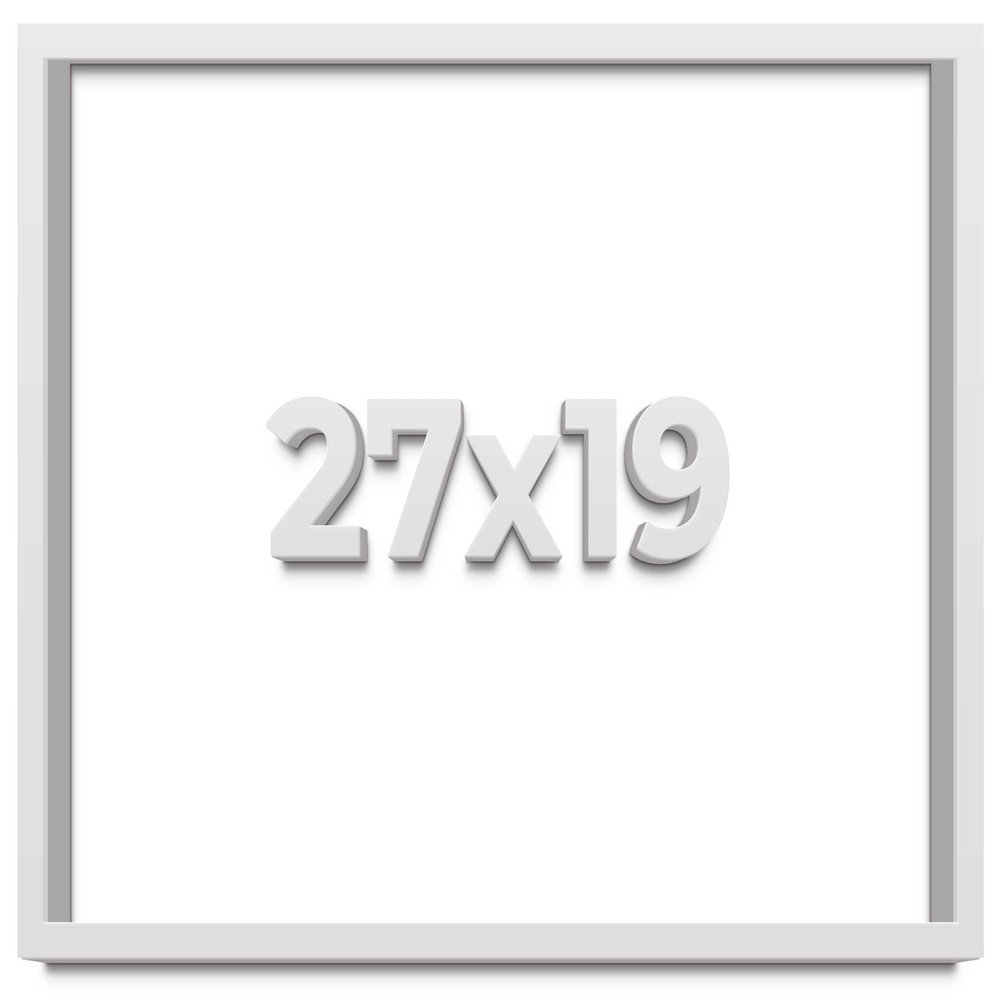 27x19 White Shadow Box Frame - Shadow Box Frame Interior Size 27x19 by 1 Inches Deep - White Frame is Made to Display Items Up to 1 Inches Deep Includes Shatter Resistant Acrylic, Backing, Hardware