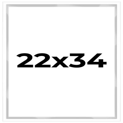 22x34 Shadow Box White Contemporary Frame - Interior Size 22x34 by 1 Inches Deep - White Frame is Made to Display Items Up to 1 Inches Deep Includes Shatter Resistant Acrylic, Backing, Hardware