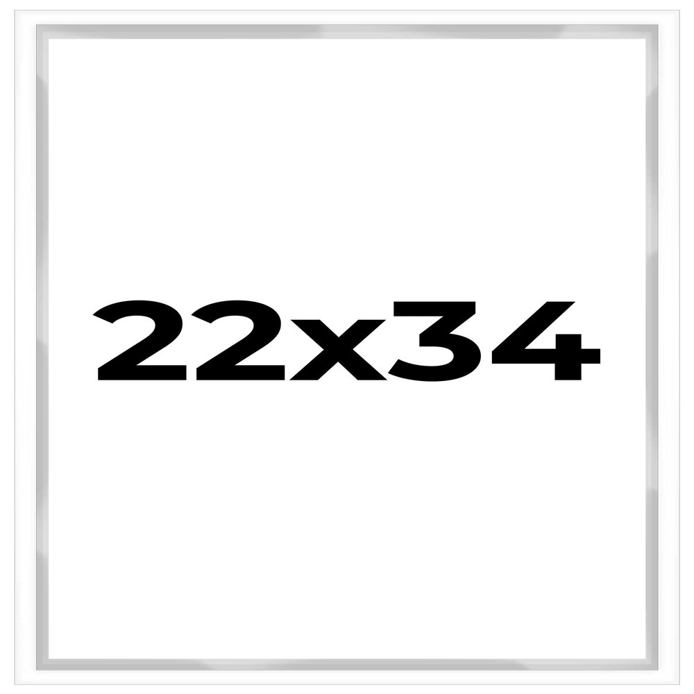22x34 Shadow Box White Contemporary Frame - Interior Size 22x34 by 1 Inches Deep - White Frame is Made to Display Items Up to 1 Inches Deep Includes Shatter Resistant Acrylic, Backing, Hardware