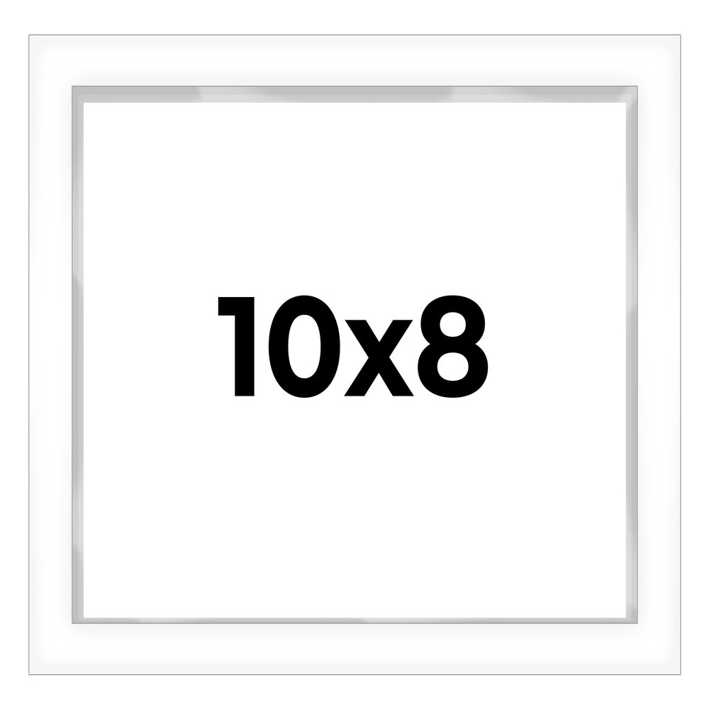 10x8 Shadow Box White Contemporary Frame - Interior Size 10x8 by 1 Inches Deep - This White Frame is Made to Display Items Up to 1 Inches Deep Includes Shatter Resistant Acrylic, Backing, Hardware