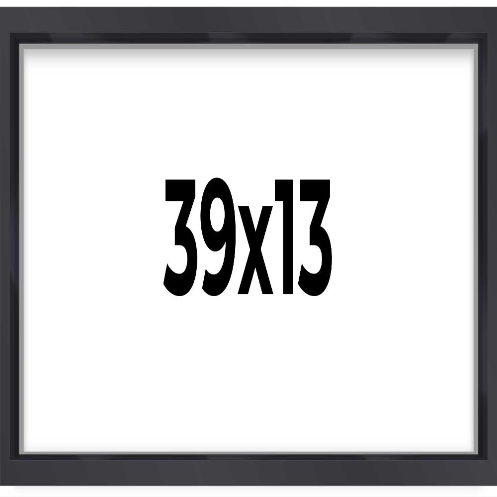13x39 Shadow Box Frame Contemporary Black | 3/4" Depth of Usable Space| Interior Size 13x39 or 39x13 Inches| UV Resistant Acrylic, Acid-Free Backing, Wall Hangers | Made in USA