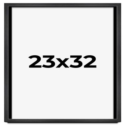 23x32 Shadow Box Charcoal Black Frame Display Case Solid Wood Shadowbox | 1" Inch Deep | with UV Acrylic Plexiglass, Backing & Hanging Hardware