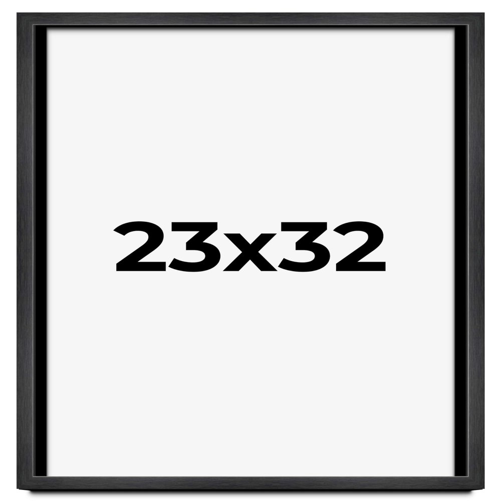 23x32 Shadow Box Charcoal Black Frame Display Case Solid Wood Shadowbox | 1" Inch Deep | with UV Acrylic Plexiglass, Backing & Hanging Hardware