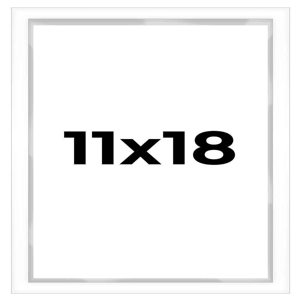 11x18 Shadow Box White Contemporary Frame - Interior Size 11x18 by 1 Inches Deep - White Frame is Made to Display Items Up to 1 Inches Deep Includes Shatter Resistant Acrylic, Backing, Hardware