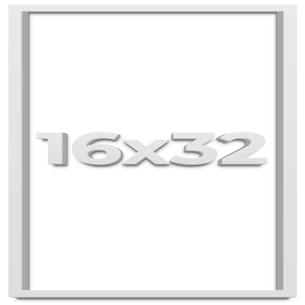 16x32 White Shadow Box Frame - Shadow Box Frame Interior Size 16x32 by 1 Inches Deep - White Frame is Made to Display Items Up to 1 Inches Deep Includes Shatter Resistant Acrylic, Backing, Hardware
