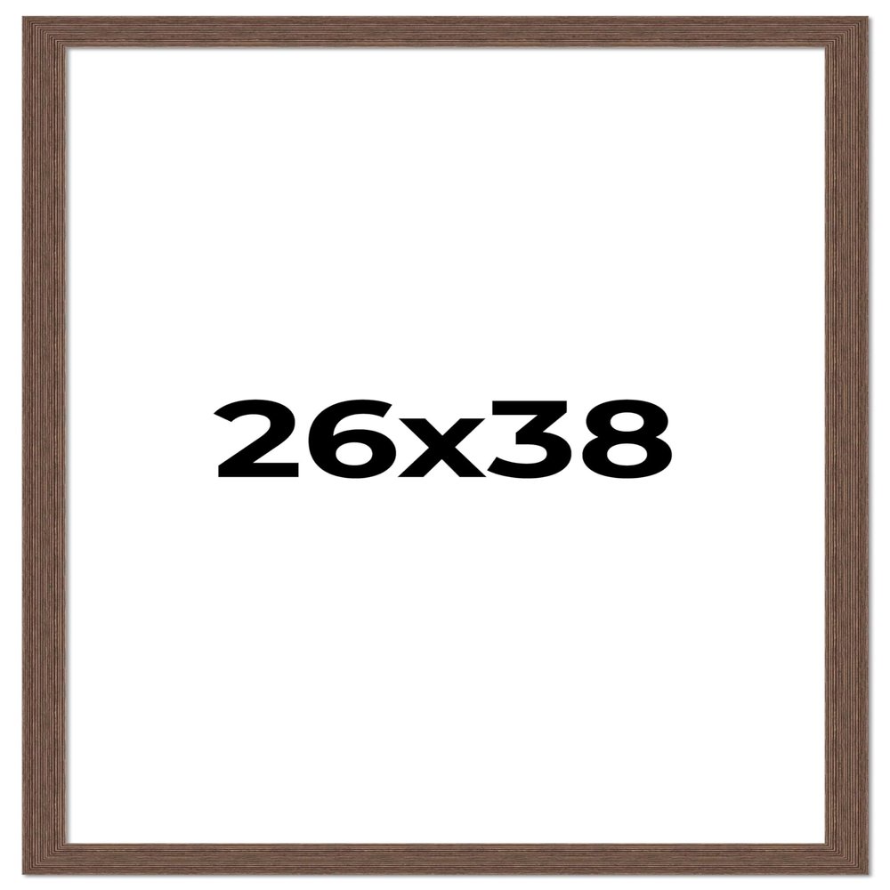 Poster Palooza 26x38 Frame Brown Barnwood Distressed/Aged Old Weathered Natural Wood Look Picture Frame with UV Acrylic Glass, Foam Board Backing & Hanging Hardware Included