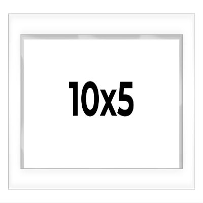 10x5 Shadow Box White Contemporary Frame - Interior Size 10x5 in by 1 in Deep - This White Frame is Made to Display Items Up to 1 in Deep Includes Shatter Resistant Acrylic, Backing, Hardware