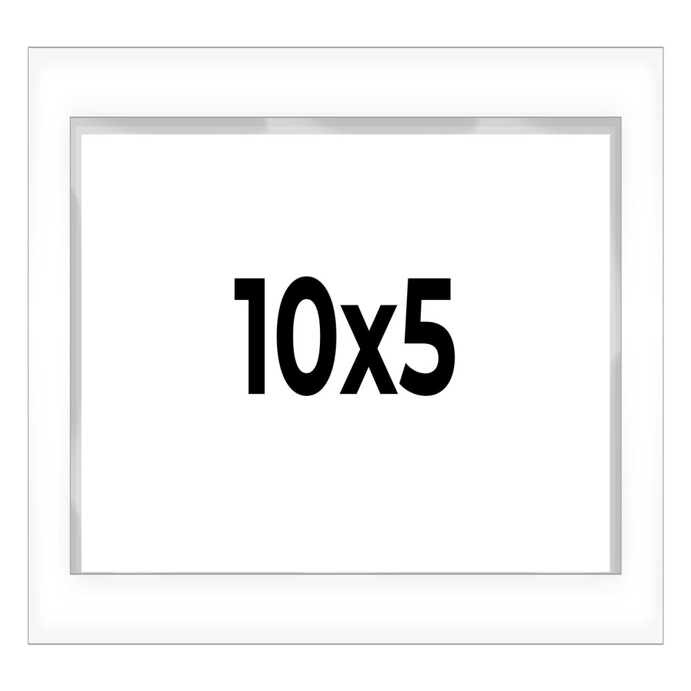 10x5 Shadow Box White Contemporary Frame - Interior Size 10x5 in by 1 in Deep - This White Frame is Made to Display Items Up to 1 in Deep Includes Shatter Resistant Acrylic, Backing, Hardware