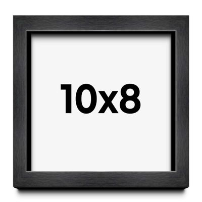 10x8 Shadow Box Charcoal Black Frame Display Case Solid Wood Shadowbox | 1" Inch Deep | with UV Acrylic Plexiglass, Backing & Hanging Hardware