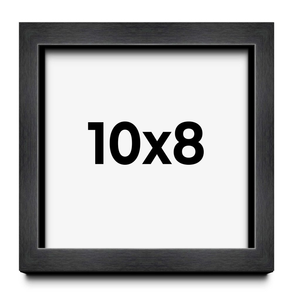 10x8 Shadow Box Charcoal Black Frame Display Case Solid Wood Shadowbox | 1" Inch Deep | with UV Acrylic Plexiglass, Backing & Hanging Hardware