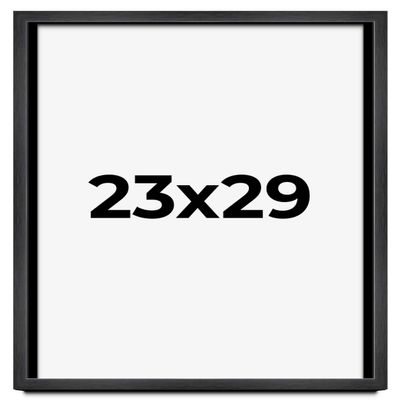 23x29 Shadow Box Charcoal Black Frame Display Case Solid Wood Shadowbox | 1" Inch Deep | with UV Acrylic Plexiglass, Backing & Hanging Hardware