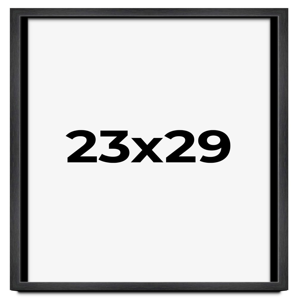 23x29 Shadow Box Charcoal Black Frame Display Case Solid Wood Shadowbox | 1" Inch Deep | with UV Acrylic Plexiglass, Backing & Hanging Hardware