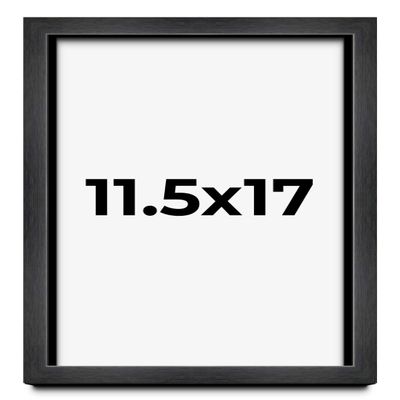 11.5x17 Shadow Box Charcoal Black Frame Display Case Solid Wood Shadowbox | 1" Inch Deep | with UV Acrylic Plexiglass, Backing & Hanging Hardware