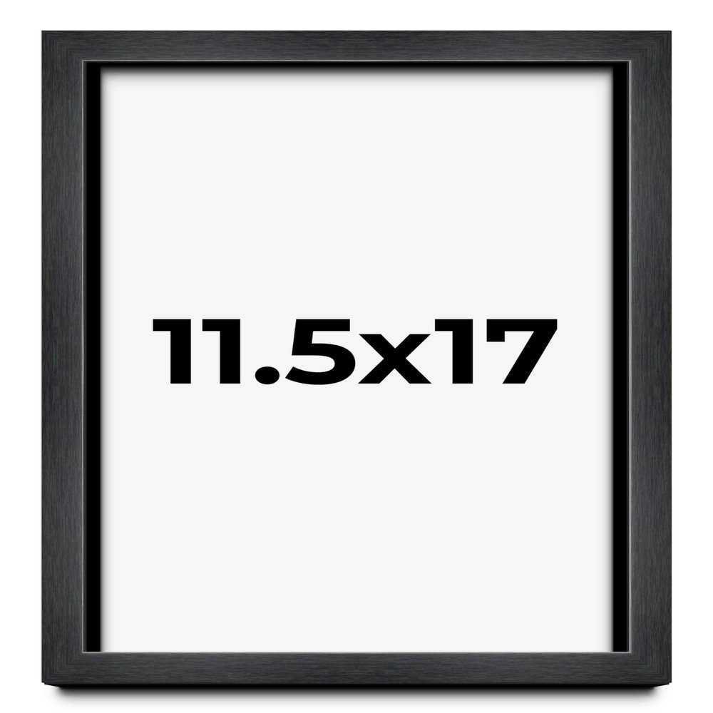 11.5x17 Shadow Box Charcoal Black Frame Display Case Solid Wood Shadowbox | 1" Inch Deep | with UV Acrylic Plexiglass, Backing & Hanging Hardware