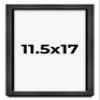 11.5x17 Shadow Box Charcoal Black Frame Display Case Solid Wood Shadowbox | 1" Inch Deep | with UV Acrylic Plexiglass, Backing & Hanging Hardware view 1