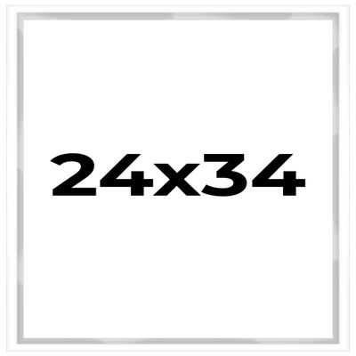 24x34 Shadow Box White Contemporary Frame - Interior Size 24x34 by 1 Inches Deep - White Frame is Made to Display Items Up to 1 Inches Deep Includes Shatter Resistant Acrylic, Backing, Hardware