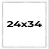 24x34 Shadow Box White Contemporary Frame - Interior Size 24x34 by 1 Inches Deep - White Frame is Made to Display Items Up to 1 Inches Deep Includes Shatter Resistant Acrylic, Backing, Hardware view 1