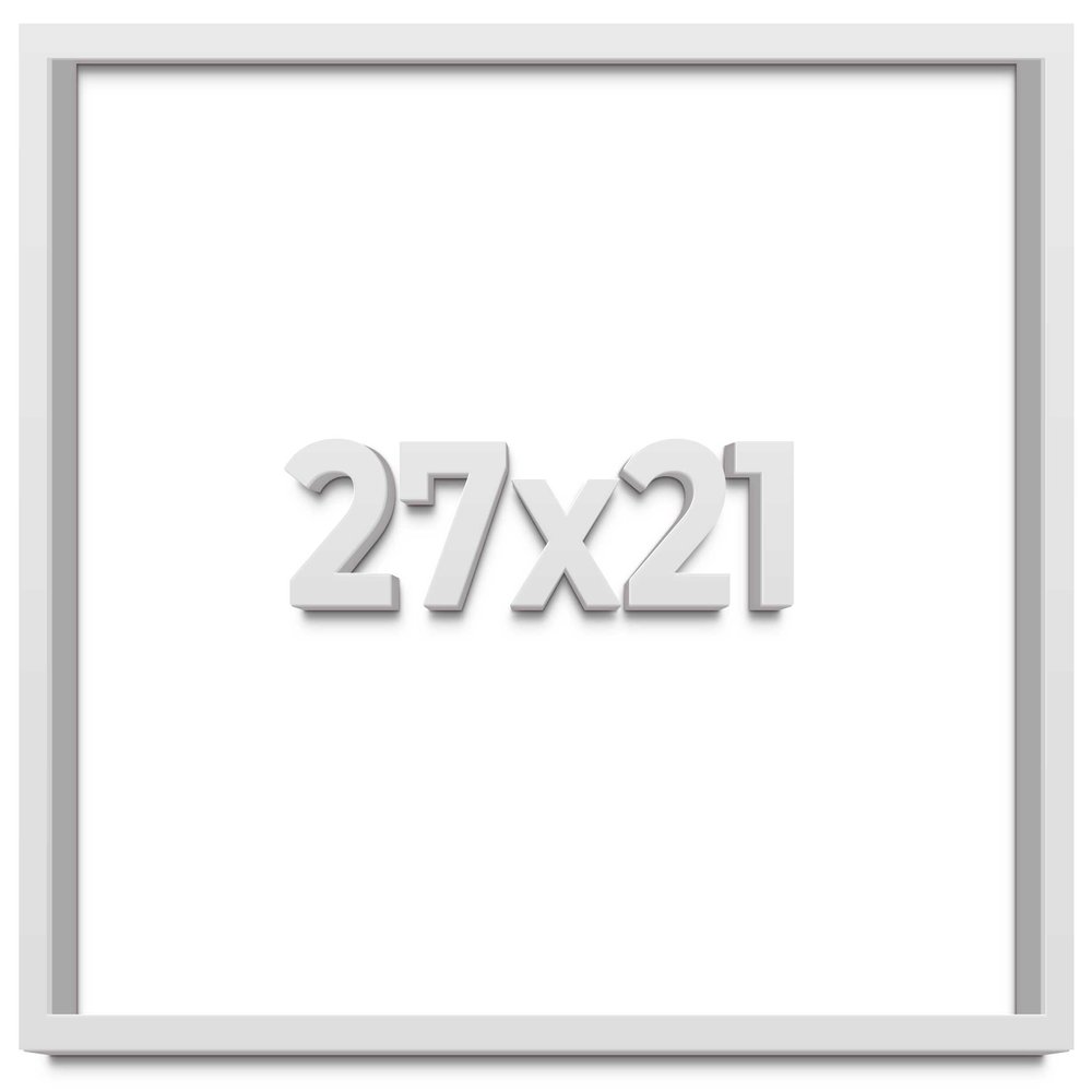 27x21 White Shadow Box Frame - Shadow Box Frame Interior Size 27x21 by 1 Inches Deep - White Frame is Made to Display Items Up to 1 Inches Deep Includes Shatter Resistant Acrylic, Backing, Hardware