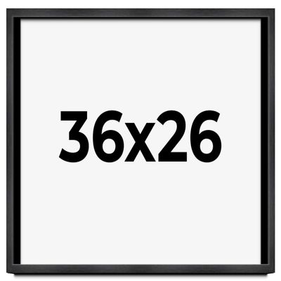 36x26 Shadow Box Charcoal Black Frame Display Case Solid Wood Shadowbox | 1" Inch Deep | with UV Acrylic Plexiglass, Backing & Hanging Hardware