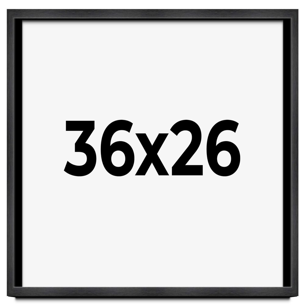 36x26 Shadow Box Charcoal Black Frame Display Case Solid Wood Shadowbox | 1" Inch Deep | with UV Acrylic Plexiglass, Backing & Hanging Hardware