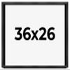 36x26 Shadow Box Charcoal Black Frame Display Case Solid Wood Shadowbox | 1" Inch Deep | with UV Acrylic Plexiglass, Backing & Hanging Hardware view 1