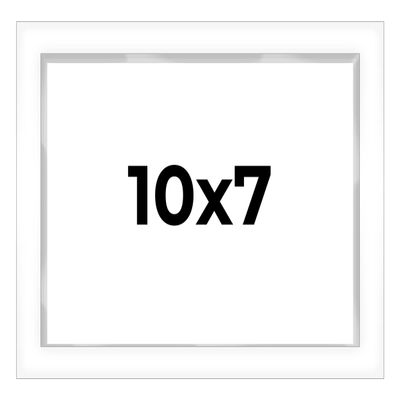 10x7 Shadow Box White Contemporary Frame - Interior Size 10x7 by 1 Inches Deep - This White Frame is Made to Display Items Up to 1 Inches Deep Includes Shatter Resistant Acrylic, Backing, Hardware