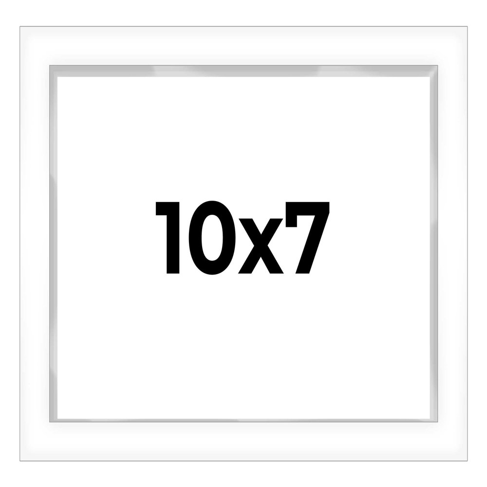 10x7 Shadow Box White Contemporary Frame - Interior Size 10x7 by 1 Inches Deep - This White Frame is Made to Display Items Up to 1 Inches Deep Includes Shatter Resistant Acrylic, Backing, Hardware