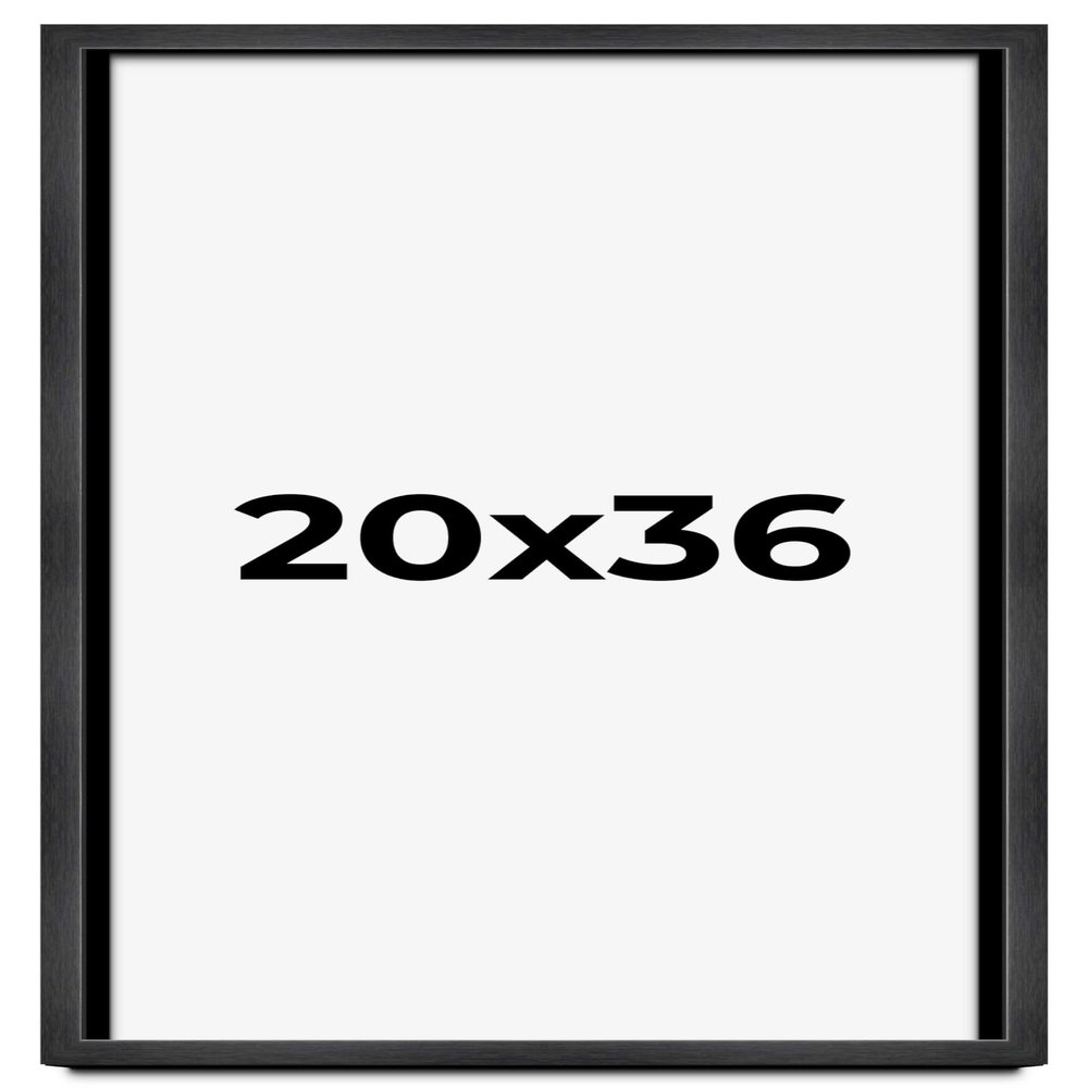 20x36 Shadow Box Charcoal Black Frame Display Case Solid Wood Shadowbox | 1" Inch Deep | with UV Acrylic Plexiglass, Backing & Hanging Hardware