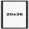20x36 Shadow Box Charcoal Black Frame Display Case Solid Wood Shadowbox | 1" Inch Deep | with UV Acrylic Plexiglass, Backing & Hanging Hardware view 1
