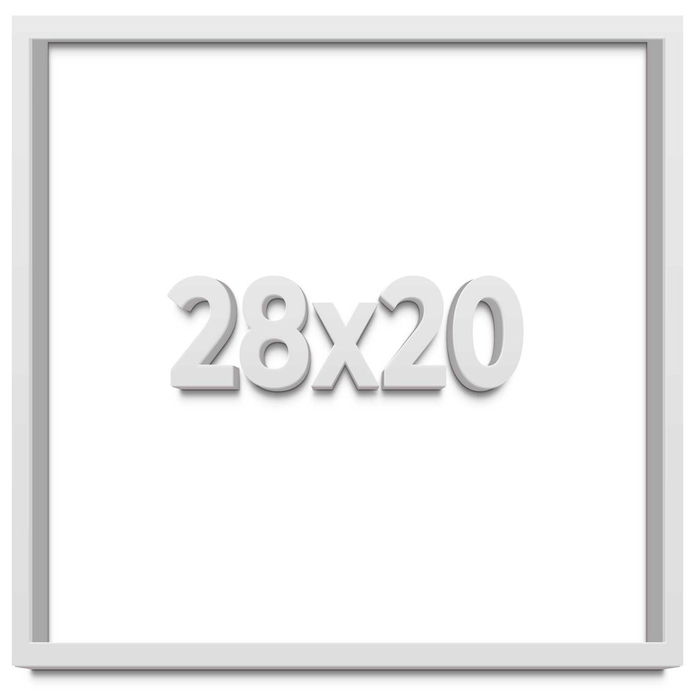 28x20 White Shadow Box Frame - Shadow Box Frame Interior Size 28x20 by 1 Inches Deep - White Frame is Made to Display Items Up to 1 Inches Deep Includes Shatter Resistant Acrylic, Backing, Hardware
