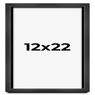12x22 Shadow Box Charcoal Black Frame Display Case Solid Wood Shadowbox | 1" Inch Deep | with UV Acrylic Plexiglass, Backing & Hanging Hardware
